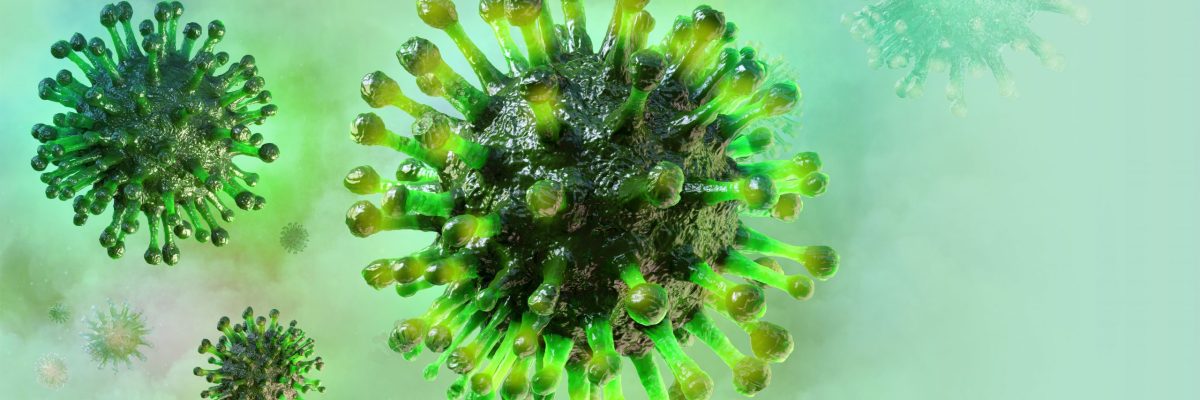Coronavirus,2019-ncov,Grippe,Infection,3d,Médical,Illustration.,Microscopique,Vue,De